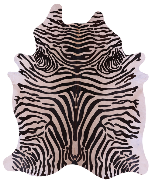 Zebra Animal Print Natural Cowhide Rug - XX-Large 8' 2