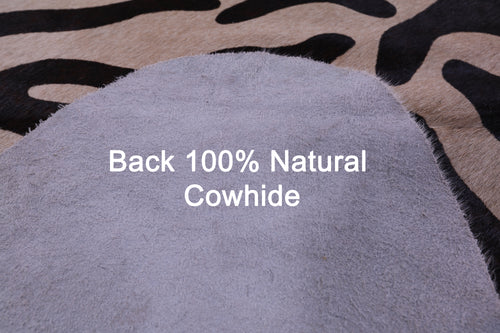 Zebra Animal Print Natural Cowhide Rug - XX-Large 8' 2