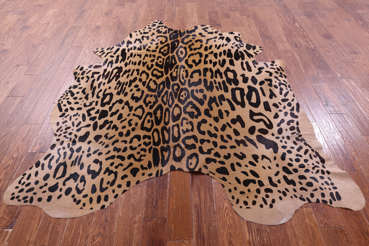 Cheetah Animal Print Natural Cowhide Rug - X-Large 7' 6"H x 6' 5"W