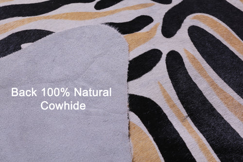 Zebra Animal Print Natural Cowhide Rug - X-Large 7' 4
