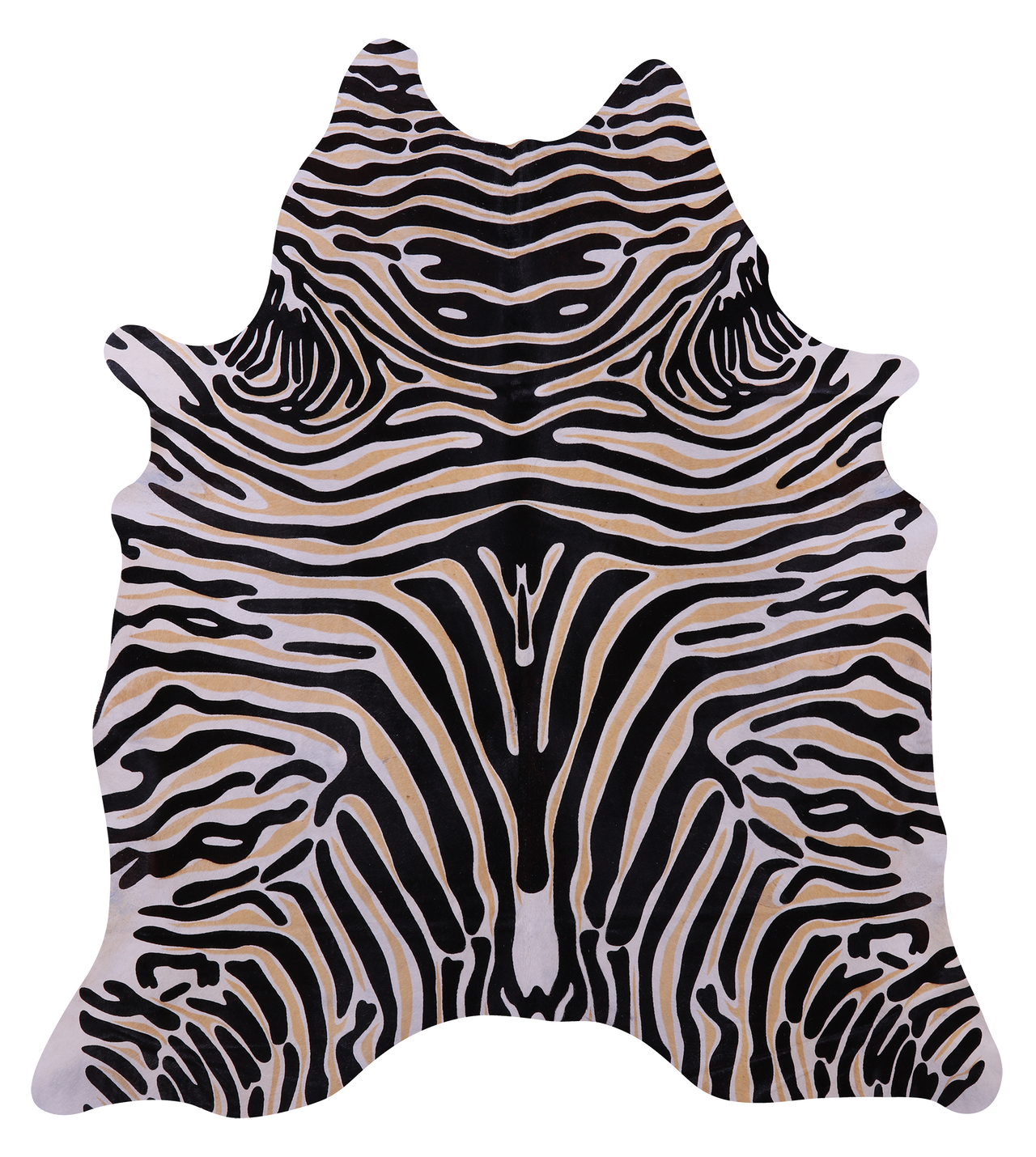 Zebra Animal Print Natural Cowhide Rug - X-Large 7' 4"H x 6' 5"W