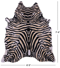 Thumbnail for Zebra Animal Print Natural Cowhide Rug - X-Large 7' 4