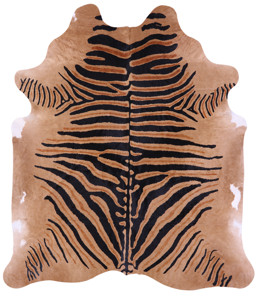 Zebra Animal Print Natural Cowhide Rug - XX-Large 7' 9"H x 6' 8"W