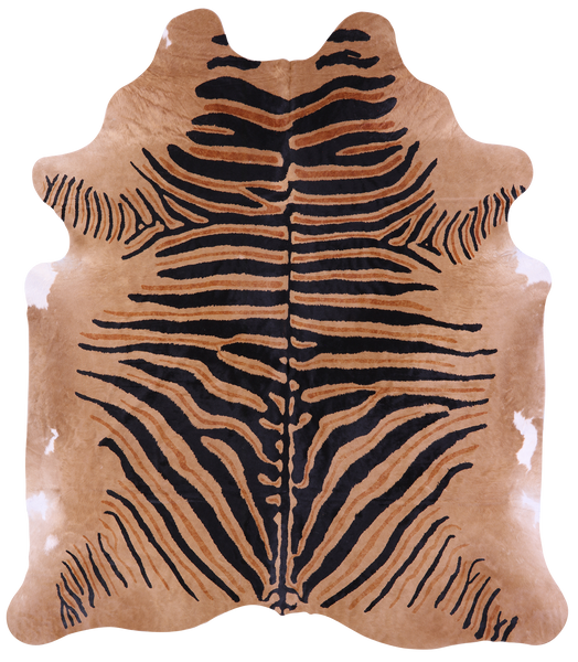 Zebra Animal Print Natural Cowhide Rug - XX-Large 7' 9"H x 6' 8"W