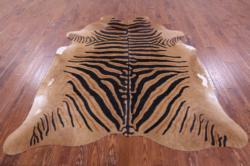 Zebra Animal Print Natural Cowhide Rug - XX-Large 7' 9