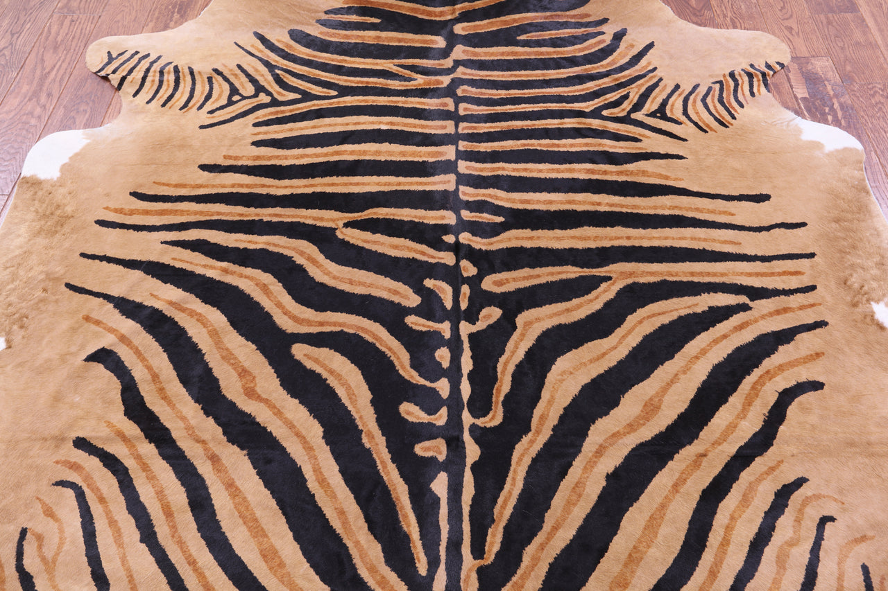 Zebra Animal Print Natural Cowhide Rug - XX-Large 7' 9"H x 6' 8"W