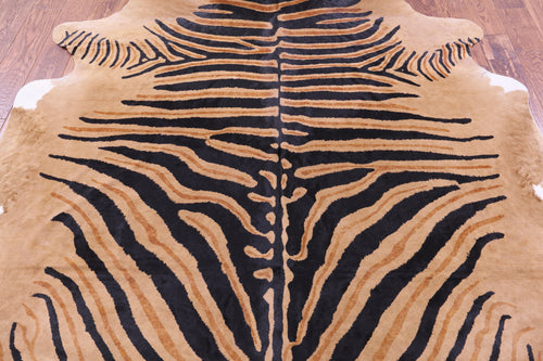 Zebra Animal Print Natural Cowhide Rug - XX-Large 7' 9
