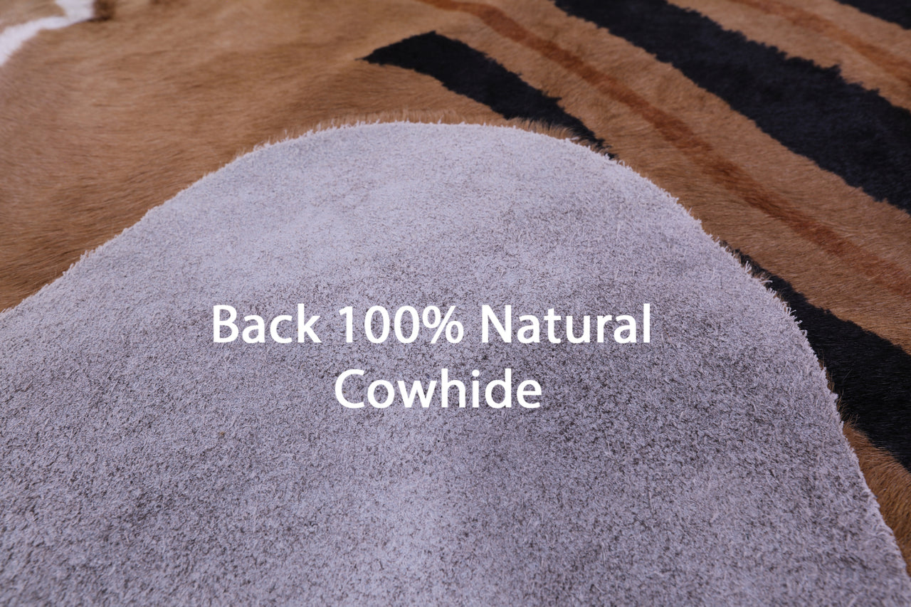 Zebra Animal Print Natural Cowhide Rug - XX-Large 7' 9"H x 6' 8"W