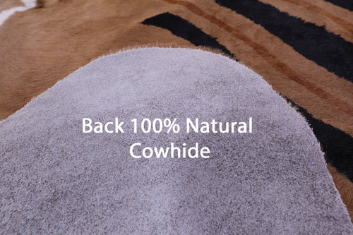 Zebra Animal Print Natural Cowhide Rug - XX-Large 7' 9