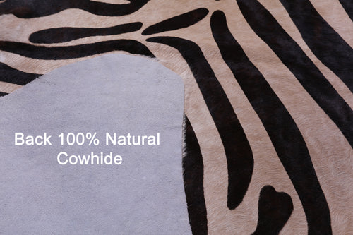 Zebra Animal Print Natural Cowhide Rug - XX-Large 8' 2