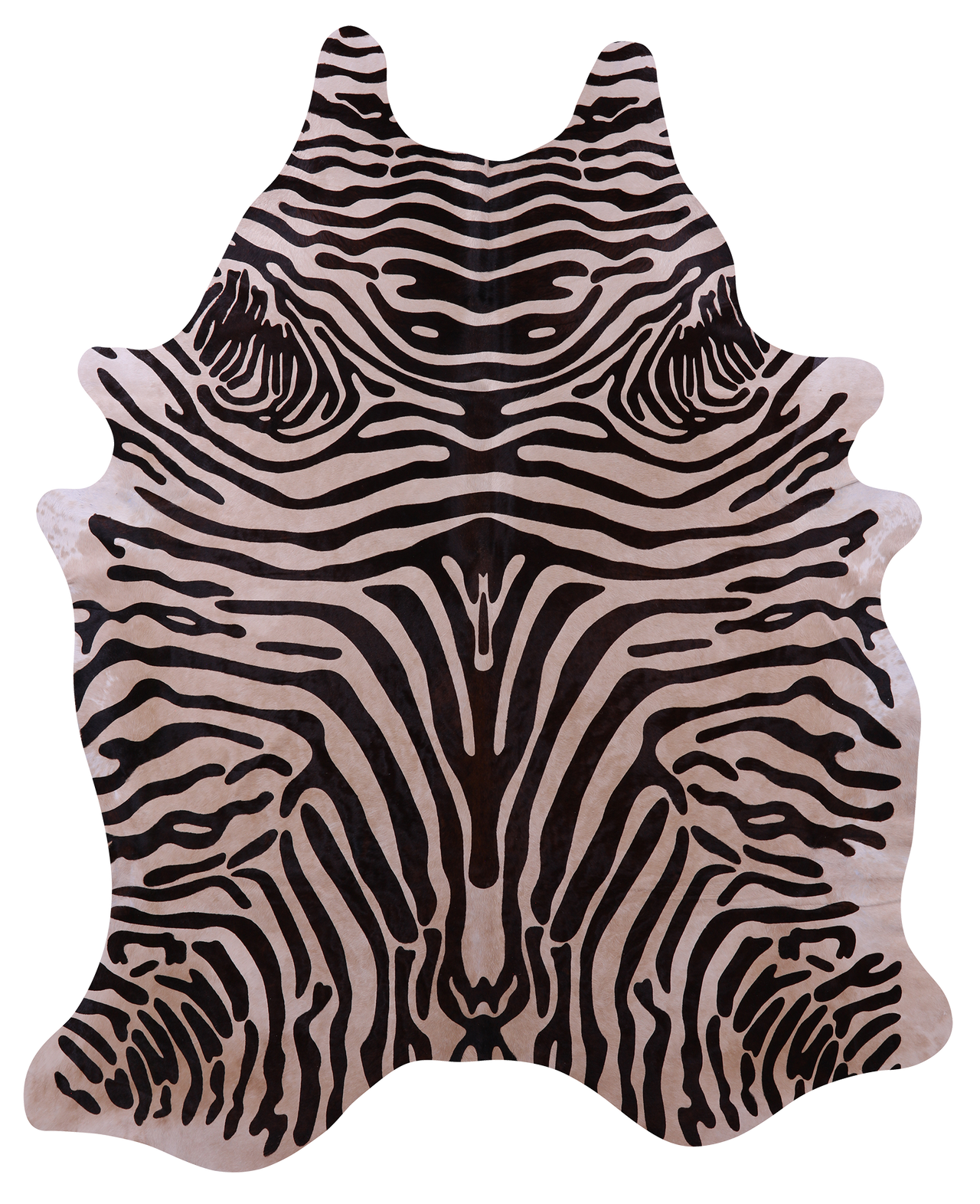 Zebra Animal Print Natural Cowhide Rug - XX-Large 8' 2"H x 6' 7"W