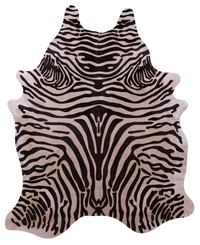 Thumbnail for Zebra Animal Print Natural Cowhide Rug - XX-Large 8' 2