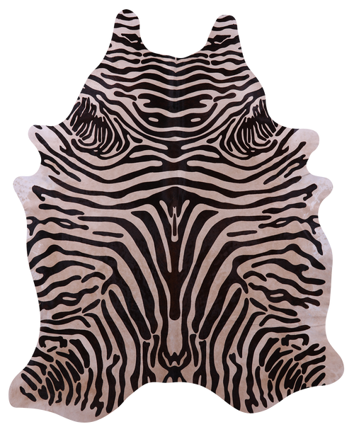 Zebra Animal Print Natural Cowhide Rug - XX-Large 8' 2
