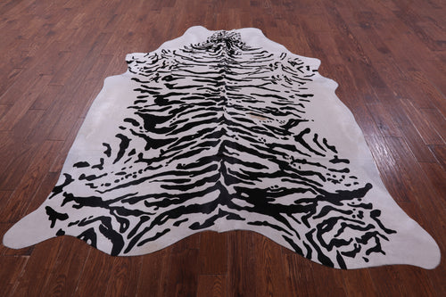 Tiger Animal Print Natural Cowhide Rug - XX-Large 7' 9