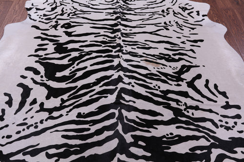 Tiger Animal Print Natural Cowhide Rug - XX-Large 7' 9