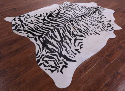 Tiger Animal Print Natural Cowhide Rug - XX-Large 7' 9