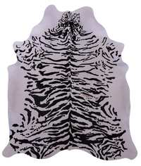 Thumbnail for Tiger Animal Print Natural Cowhide Rug - XX-Large 7' 9