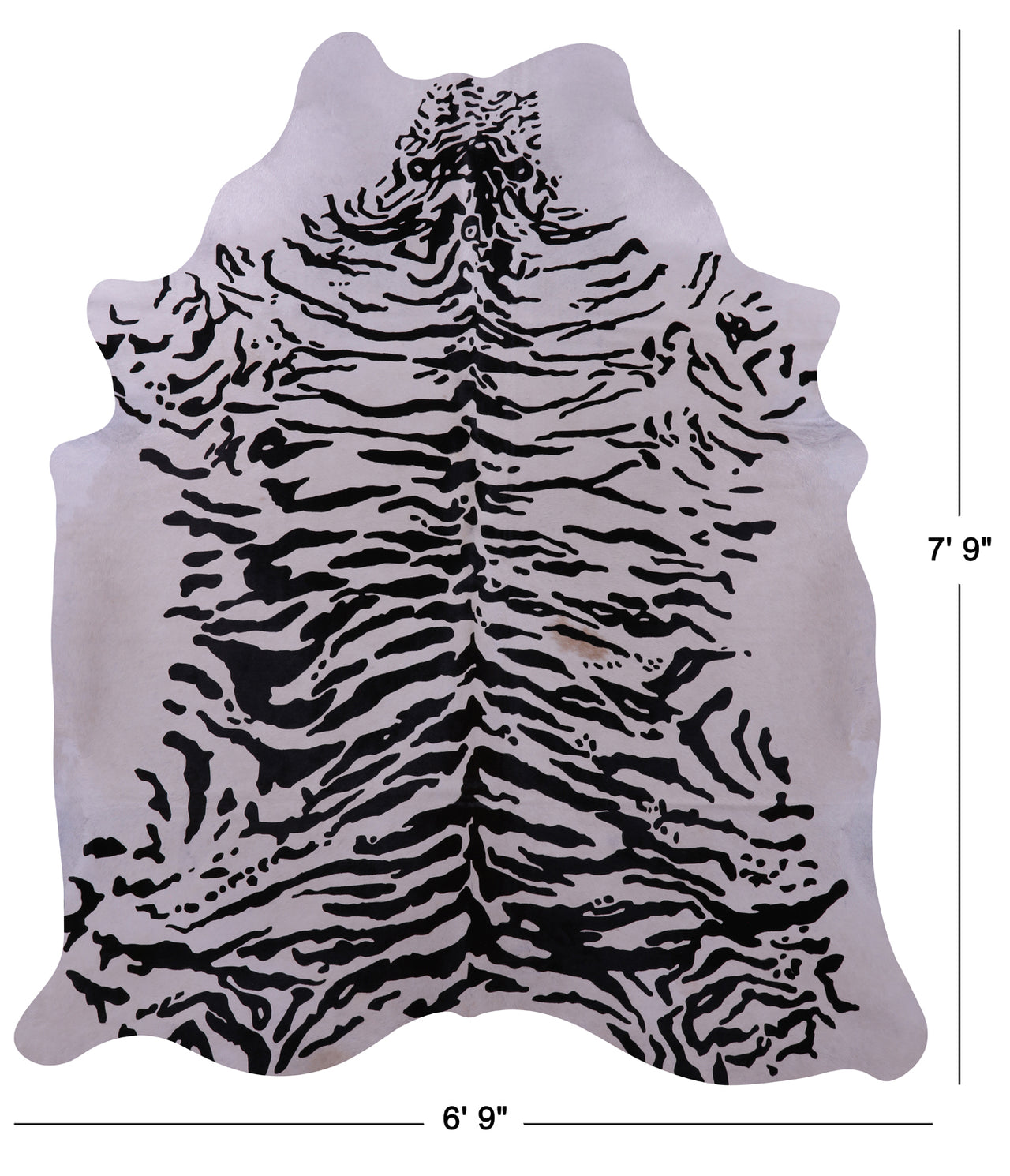 Tiger Animal Print Natural Cowhide Rug - XX-Large 7' 9"H x 6' 9"W