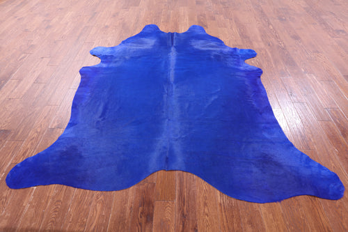 Blue Dyed Natural Cowhide Rug - X-Large 7' 7