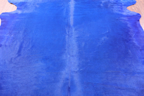 Blue Dyed Natural Cowhide Rug - X-Large 7' 7