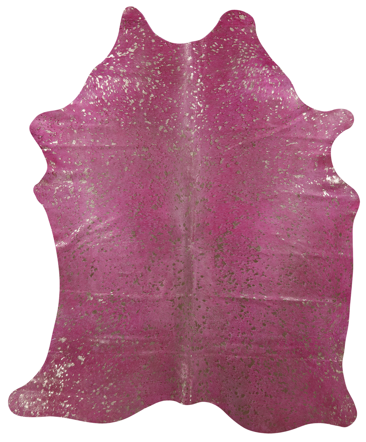 Gold Metallic Natural Pink Dyed Cowhide Rug - X-Large 7' 2"H x 5' 9"W