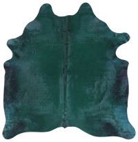 Thumbnail for Green Dyed Natural Cowhide Rug - X-Large 7' 3