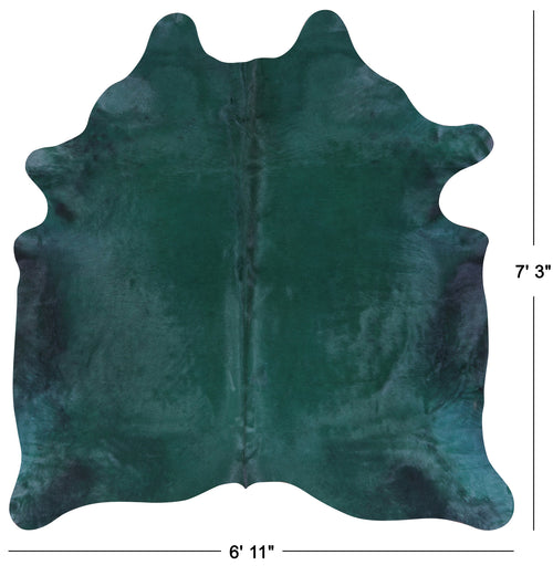 Green Dyed Natural Cowhide Rug - X-Large 7' 3