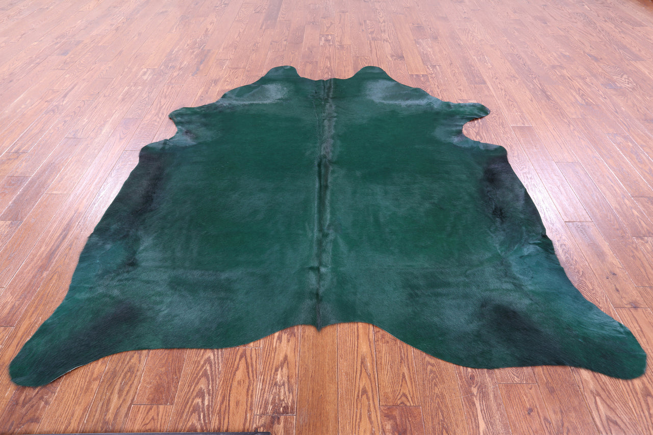 Green Dyed Natural Cowhide Rug - X-Large 7' 3"H x 6' 11"W