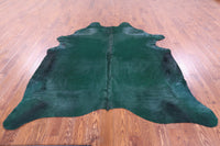 Thumbnail for Green Dyed Natural Cowhide Rug - X-Large 7' 3