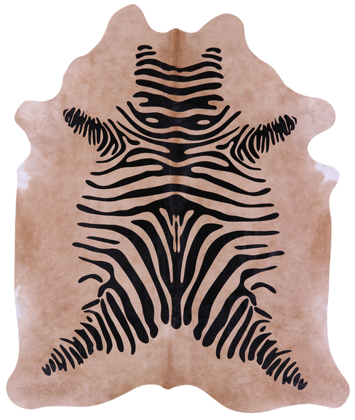 Zebra Animal Print Natural Cowhide Rug - XX-Large 8' 1