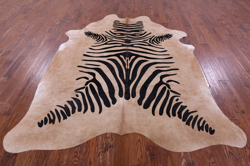 Zebra Animal Print Natural Cowhide Rug - XX-Large 8' 1