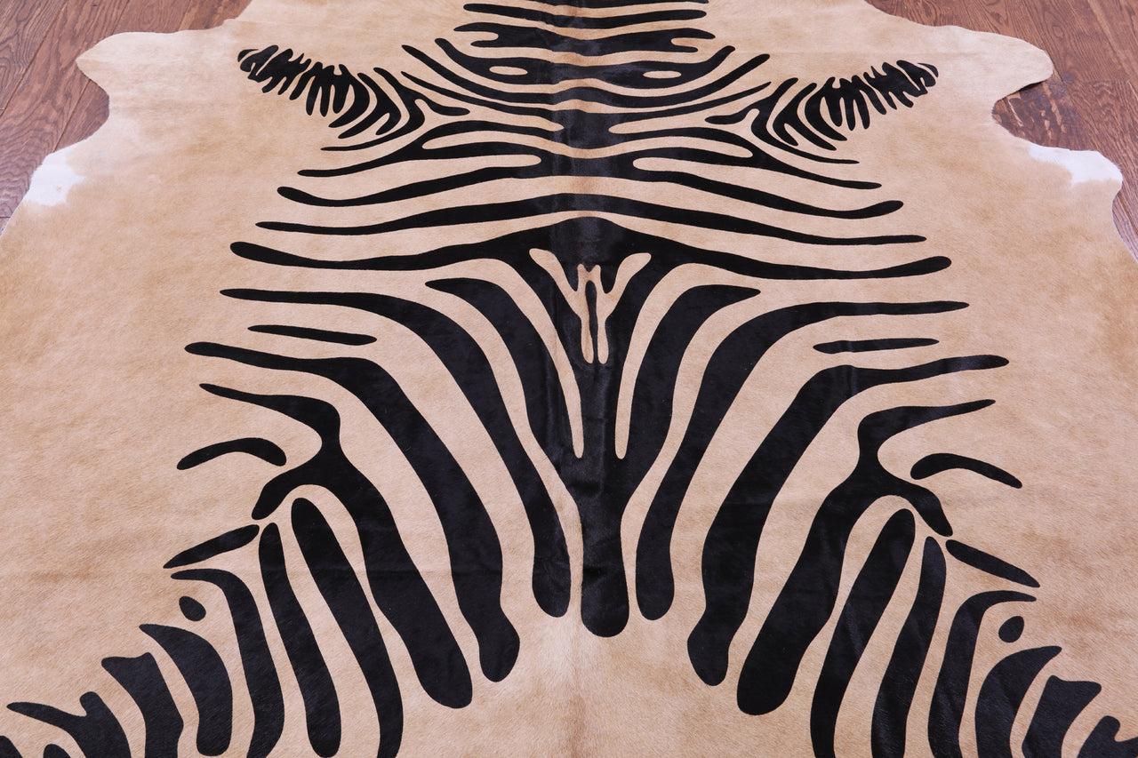 Zebra Animal Print Natural Cowhide Rug - XX-Large 8' 1"H x 6' 10"W