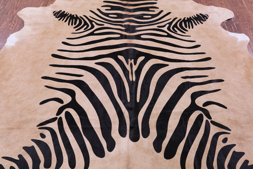 Zebra Animal Print Natural Cowhide Rug - XX-Large 8' 1