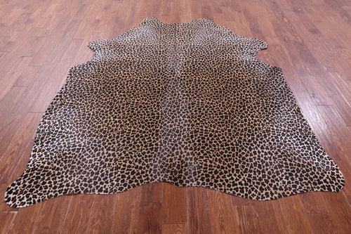 Leopard Animal Print Natural Cowhide Rug - X-Large 7' 5