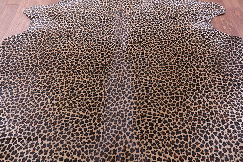 Leopard Animal Print Natural Cowhide Rug - X-Large 7' 5