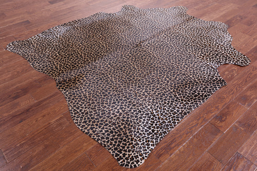 Leopard Animal Print Natural Cowhide Rug - X-Large 7' 5