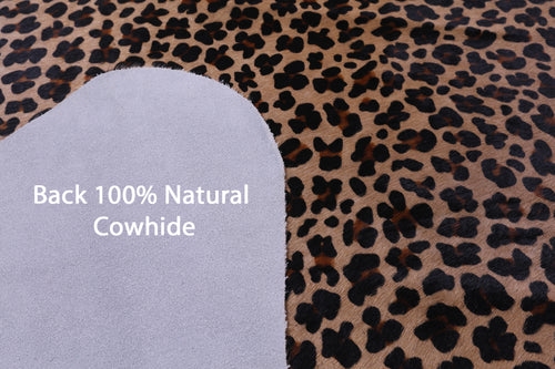 Leopard Animal Print Natural Cowhide Rug - X-Large 7' 5