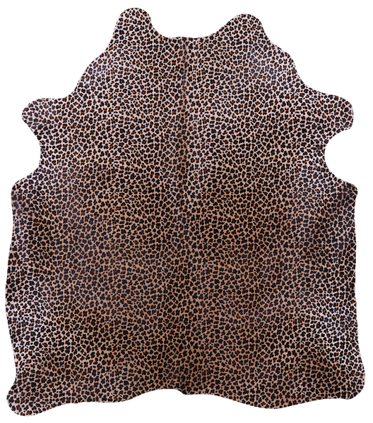 Leopard Animal Print Natural Cowhide Rug - X-Large 7' 5"H x 6' 4"W