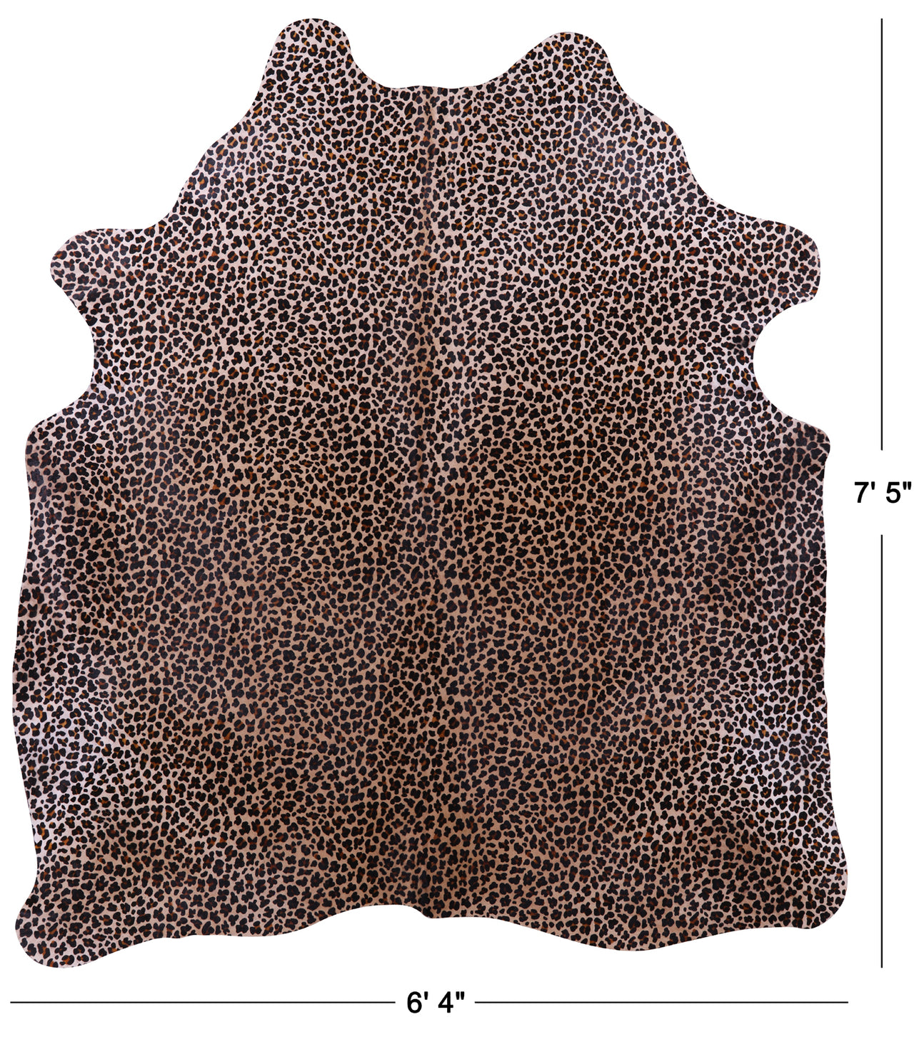 Leopard Animal Print Natural Cowhide Rug - X-Large 7' 5"H x 6' 4"W