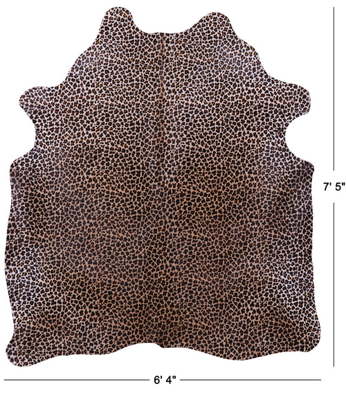 Leopard Animal Print Natural Cowhide Rug - X-Large 7' 5