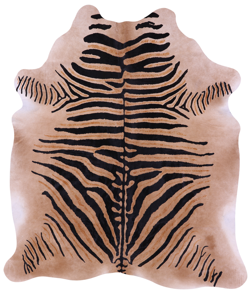 Zebra Animal Print Natural Cowhide Rug - XX-Large 7' 10"H x 6' 9"W