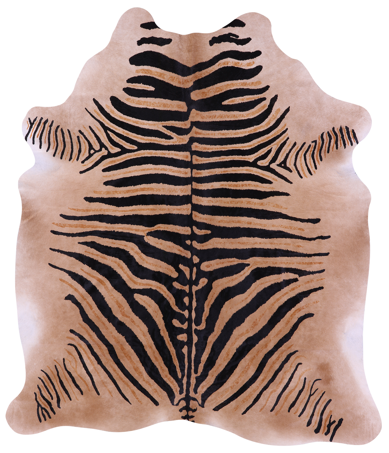 Zebra Animal Print Natural Cowhide Rug - XX-Large 7' 10"H x 6' 9"W