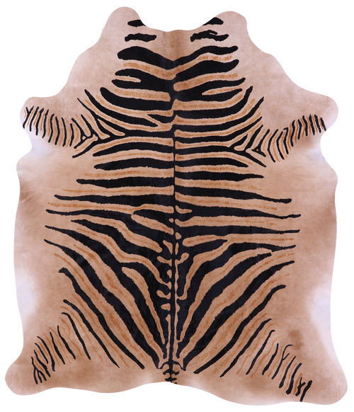 Zebra Animal Print Natural Cowhide Rug - XX-Large 7' 10