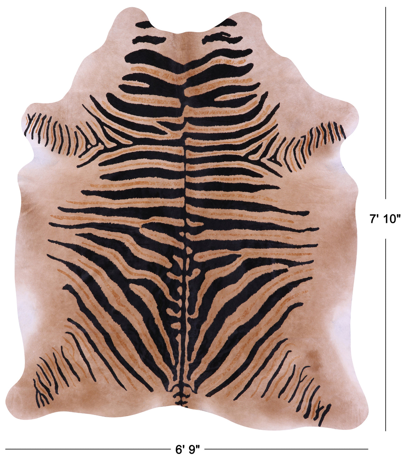 Zebra Animal Print Natural Cowhide Rug - XX-Large 7' 10"H x 6' 9"W