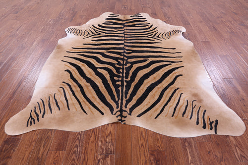 Zebra Animal Print Natural Cowhide Rug - XX-Large 7' 10