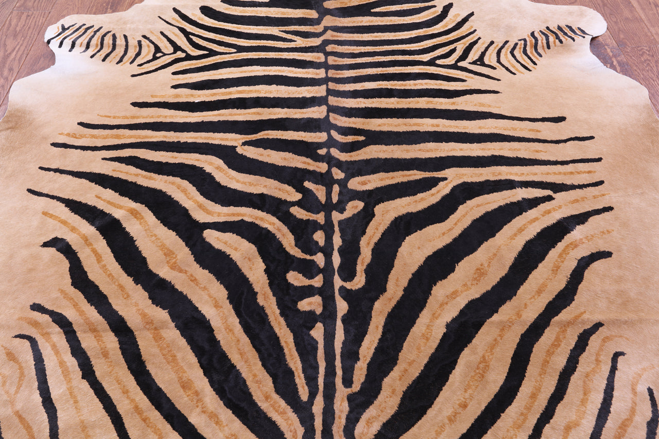 Zebra Animal Print Natural Cowhide Rug - XX-Large 7' 10"H x 6' 9"W