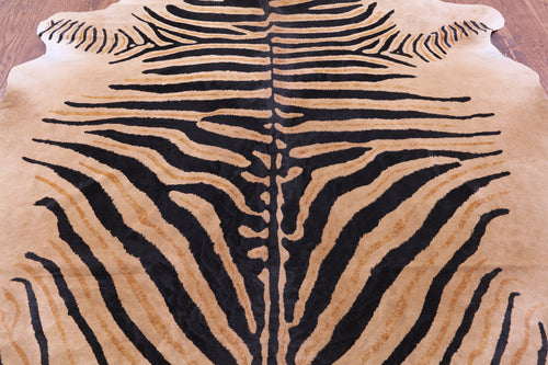 Zebra Animal Print Natural Cowhide Rug - XX-Large 7' 10