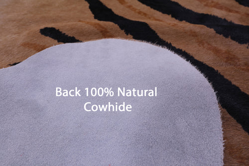 Zebra Animal Print Natural Cowhide Rug - XX-Large 7' 10
