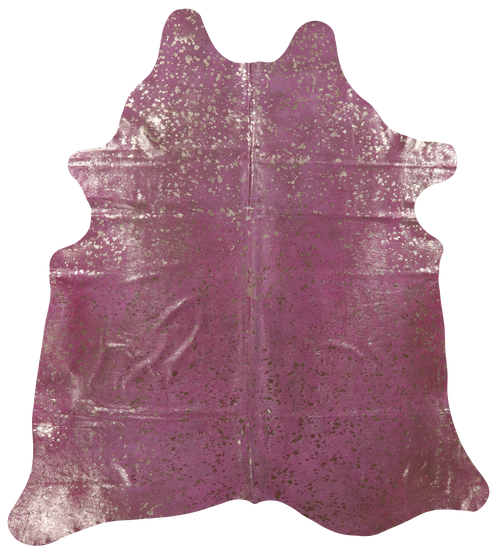 Gold Metallic Pink Dyed Natural Cowhide Rug - XX-Large 7' 9