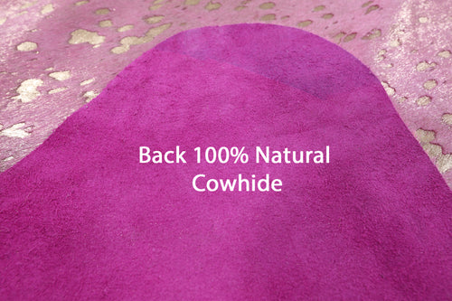 Gold Metallic Natural Pink Dyed Cowhide Rug - X-Large 7' 0